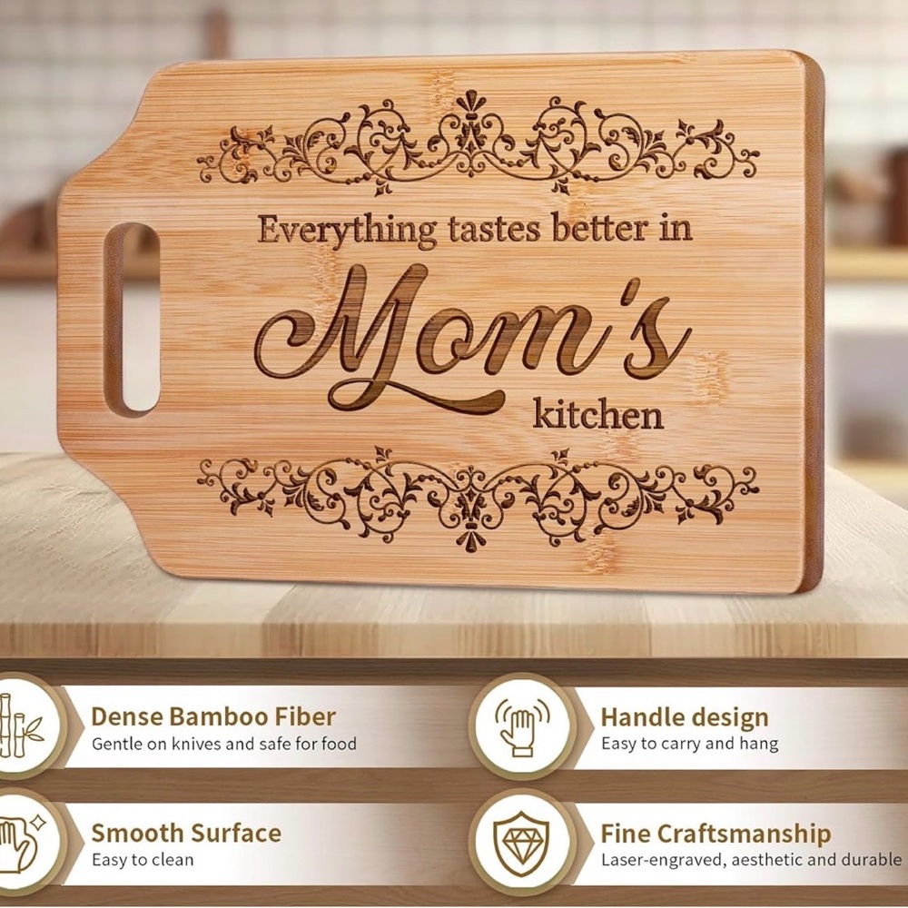 Bamboo Cutting Board with Engraving - Picture 2 of 3